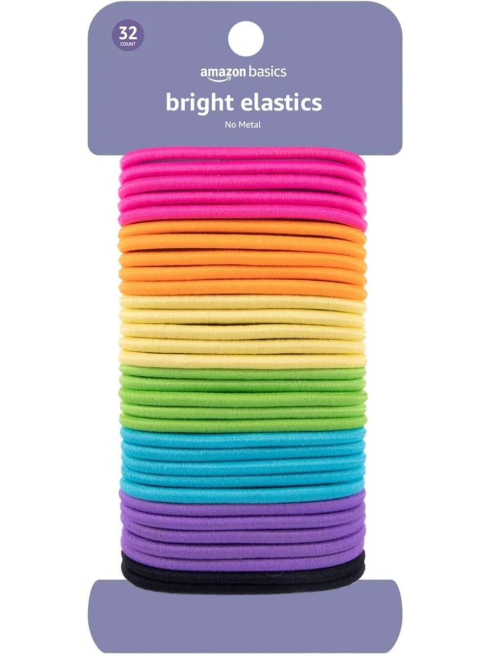 32 Count No Damage Elastic Hair Ties - Snag-Free Ponytail Holders for Thick Hair